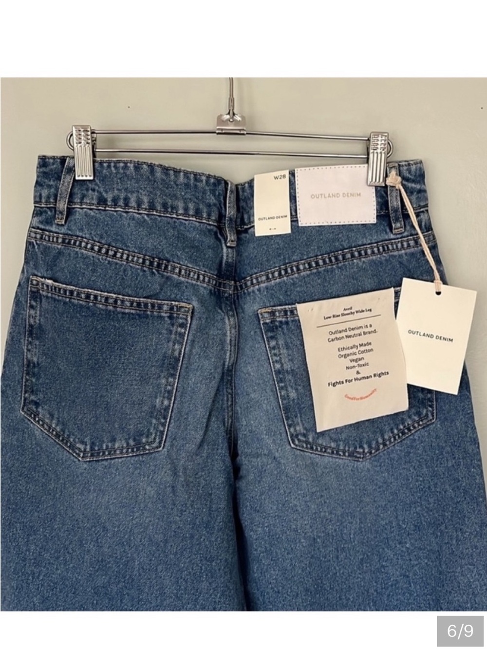 Outland Mid Rise Classic Blue Distressed Women's Jeans $125 - Picture 6 of 8
